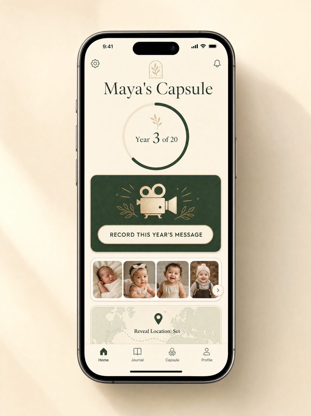 The Blast from the Past companion app showing Year 3 of 20